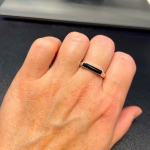 Sterling silver with black enamel ring
